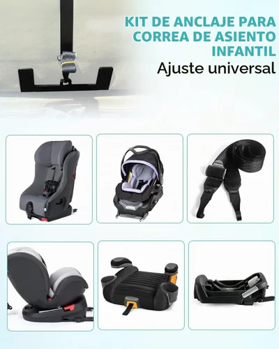 Vista 6 de Kit de Anclaje de Pestillo para Asiento Infantil de Coche, Correa de Seguridad para Asiento de Coche, Adaptador de Pestillo ISOFIX de Acero para Kit