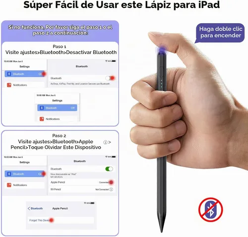 Vista 6 de DEGGE Lápiz capacitivo para iPad 2018-2025, Carga rápida de 15 minutos para Apple Pencil, Reconocimiento de palma, Compatible con iPad A16 Negro
