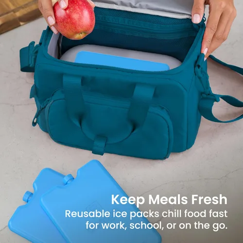 Vista 2 de Bentgo Chillers Ice Packs: diseño delgado y reutilizable de enfriamiento de congelación rápida mantiene la comida fresca en loncheras, bolsas