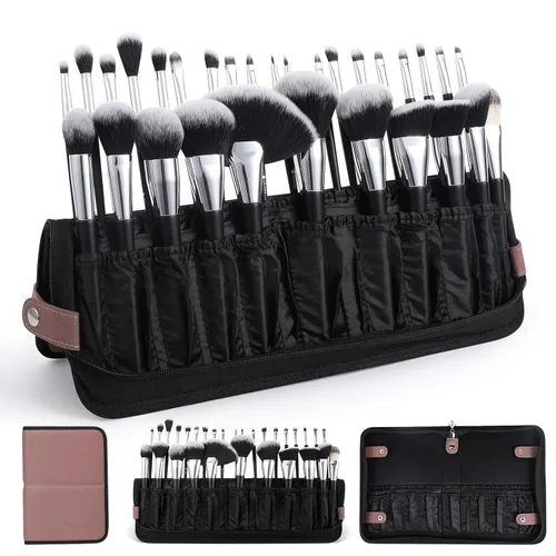 Vista 7 de DUcare Brochas de maquillaje profesionales 27 piezas + organizador de brochas de maquillaje DUcare