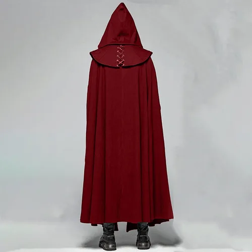 Vista 2 de Capa medieval con capucha para mujer talla grande unisex longitud completa con capucha para cosplay Halloween capa de bruja