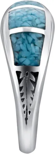 Vista 2 de Southwestern Style Turquoise Gemstone 925 Sterling Silver Ring for Women