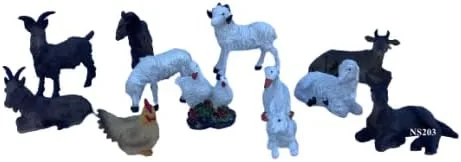 Vista 3 de misantuario Mini 3" Surtido de Belén de Navidad, Animalitos Diferentes para Navidad 12 Piezas