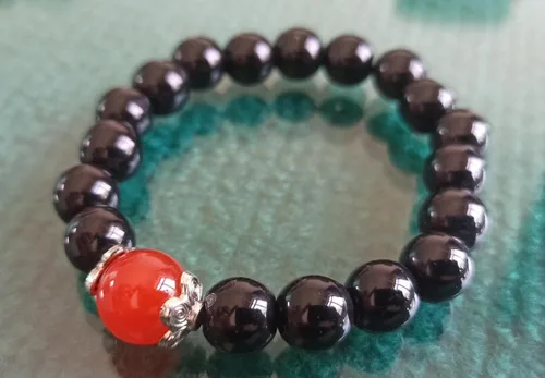 Vista 3 de TUOYUANPU Pulsera de obsidiana de 0.394 pulgadas para hombre y mujer, Feng Shui, regalo para niños y niñas, Piedra