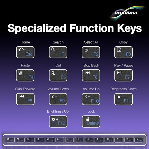 Vista 7 de BoxWave Teclado compatible con Chuwi Hi10 Air - Teclado Bluetooth SlimKeys, delgado portátil con teclas estilo chiclet, negro azabache