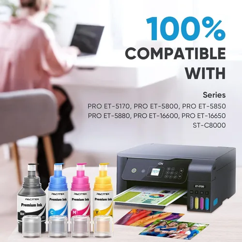 Vista 2 de Repuesto para botellas de repuesto de tinta Epson 542 para ET-5850 ET-5880 ET-5170 ET-16600 ET-16650 ET-5800 ET5850 ET5880 ET5170 ET16600