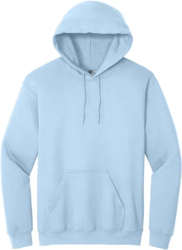 Vista 5 de Gildan Sudadera Heavy Blend5050 7.75 onzas con capucha (Estilo # 18500), Cobertura total, L, Azul claro