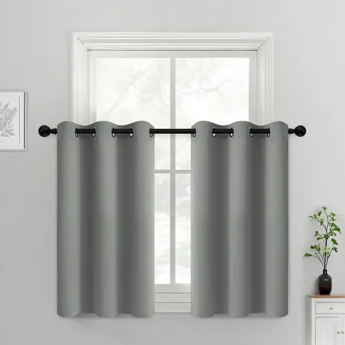 Vista 116 de Yakamok Cortinas opacas para dormitorio, aislamiento térmico, cortinas de oscurecimiento de habitación para sala de estar, juego de 2 paneles