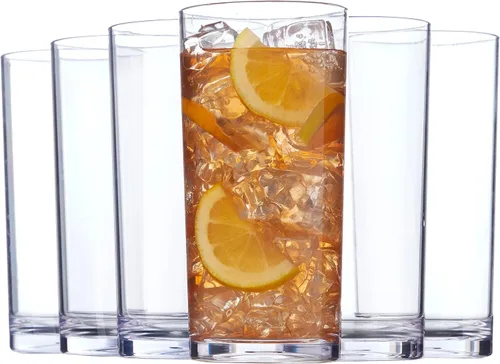 Vista 13 de Vasos de plástico reutilizables US Acrylic Classic (juego de 6) de 24 onzas, tazas de té helado de colores surtidos Vasos sin BPA, fabricados