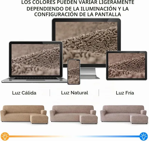Vista 6 de PAULATO BY GA.I.CO. Funda de sofá modular, funda para sofá chaise longue en forma de L, fundas lavables para sofá esquinero, funda elástica de Gris