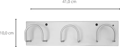 Vista 2 de OFITURIA Perchero de Pared Colgador de Ropa Metálico Color Plata con 3 Colgadores