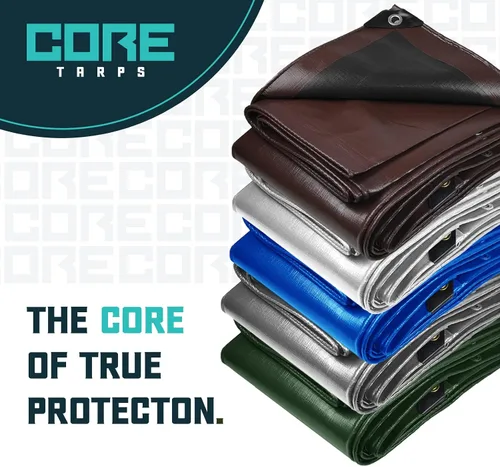 Vista 7 de Core Tarps - Lona resistente de 16 mm. / .62 pulgadas, impermeable, resistente a los rayos ultravioleta, a prueba de rasgaduras y roturas, lona