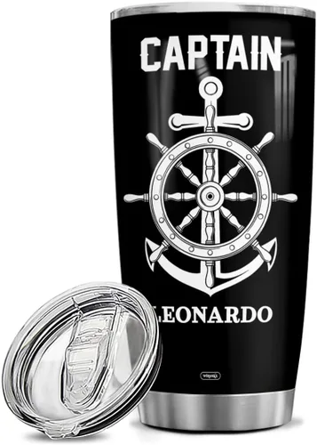 Vista 16 de winorax Vaso de capitán personalizado de 20 onzas, 30 onzas, acero inoxidable, aislado, taza de viaje para café, con tapa, cumpleaños, Navidad, Día