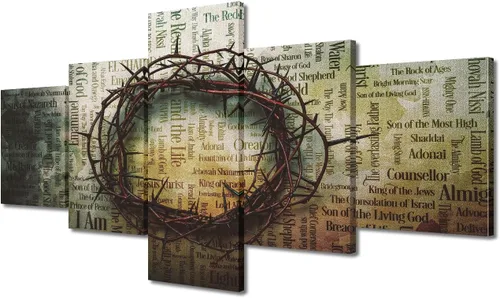 Vista 123 de TUMOVO Decoración de pared de iglesia cristiana de 3 paneles, imágenes de la resurrección de Jesús para sala de estar, dormitorio, cocina