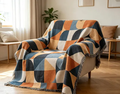Vista 9 de Luxlovery Manta Aztec Boho Sherpa estilo navajo del suroeste, ligera y cálida, 35 x 59 pulgadas, color óxido de calabaza Aima