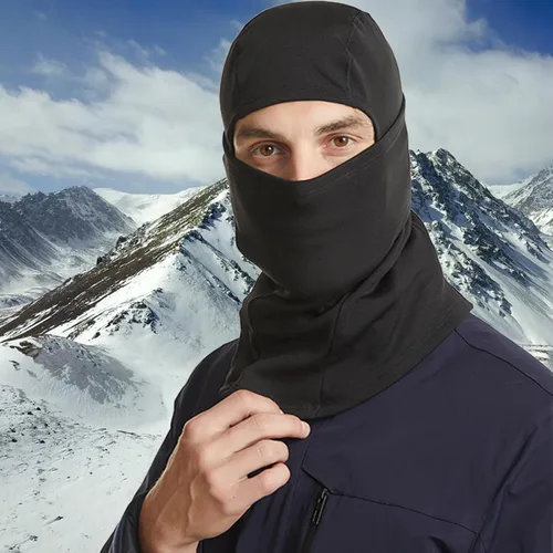 Vista 5 de Pasamontañas para clima frío, máscara de esquí, forro polar de invierno, máscara facial térmica para hombres, motocicleta, ciclismo