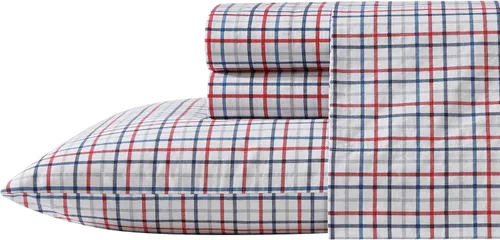 Vista 17 de Nautica - Juego de sábanas tamaño twin, sábanas refrescantes nítidas y confeccionadas con una sensación suave y ligera de percal de algodón