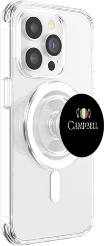 Vista 3 de Campbell Surname Irish Family Name Heraldic Flag Harp PopSockets MagSafe PopGrip for iPhone