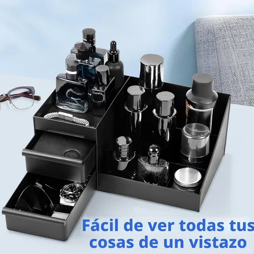 Vista 4 de Organizador para hombre, organizador de perfume, soporte de colonia, estante de colonia, soporte de perfume, almacenamiento de encimera de baño