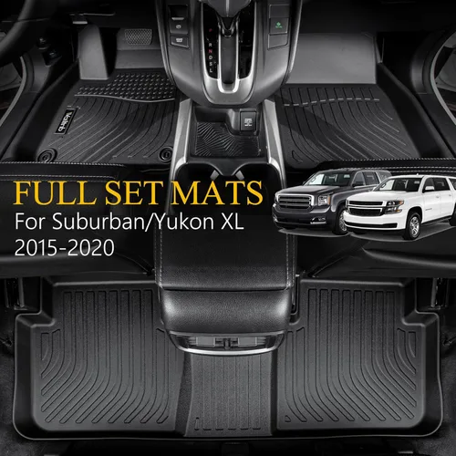 Vista 97 de Tapetes de piso para todo clima y forro de carga con respaldo para Chevrolet Suburban de 7 asientos 2021-2025 / GMC Yukon XL de 7 asientos