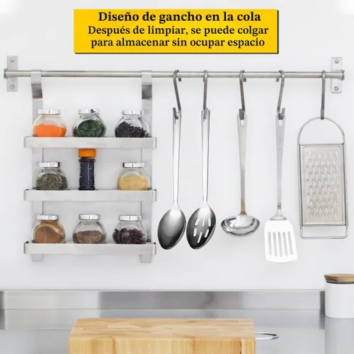 Vista 7 de Kyraton Juego de cucharas de cocina de acero inoxidable, cuchara sólida, cuchara ranurada, mango resistente al calor, apto para lavavajillas, fácil