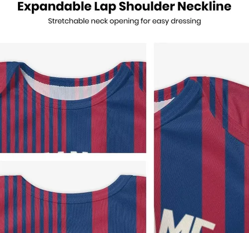 Vista 2 de Body de fútbol personalizado para bebé, camiseta de fútbol para niños pequeños, número de nombre personalizado