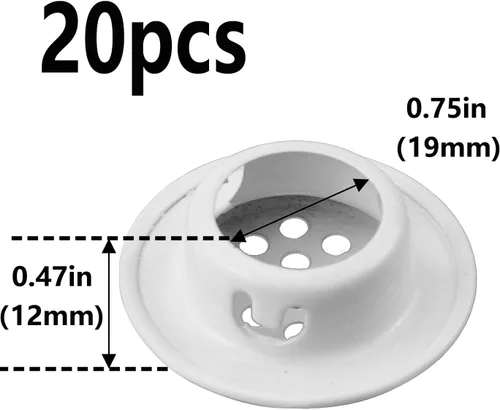 Vista 2 de Semetall Air Vents - Paquete de 20 rejillas de ventilación circulares de acero inoxidable de 0.748 in (0.75 pulgadas) para cocina, baño, gabinete