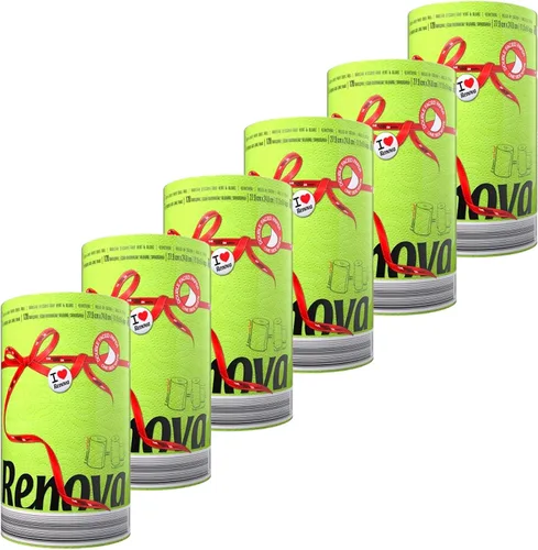 Vista 12 de Renova - Juego de rollos de toallas de papel, 2 rollos, 2 capas, 120 hojas altamente absorbentes, eleva tu imagen con estilo profesional y Amarillo