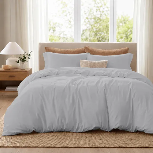 Vista 15 de ROYALE LINENS Funda de edredón negra tamaño individual – Fundas de edredón de 2 piezas – Cierre de cremallera – 1 funda de edredón individual de 68
