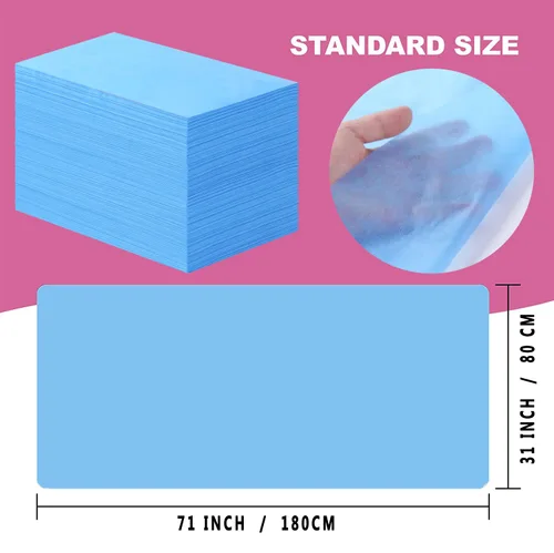 Vista 4 de 100 sábanas desechables de 31 x 71 pulgadas, sábanas de mesa de masaje, tela no tejida, cubierta de cama de spa, transpirable, para masajes