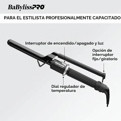 Vista 3 de BaBylissPRO Curling Iron Porcelain Ceramic Marcel Hair Curler for Smooth & Stylish Waves