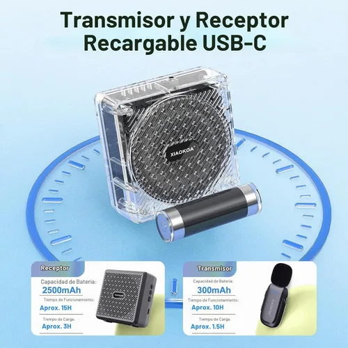 Vista 5 de Amplificador de voz con micrófono de solapa inalámbrico, altavoz Bluetooth con micrófono de solapa, mini megáfono portátil de carga, sistema