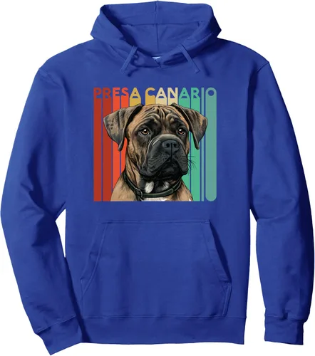 Vista 4 de Presa Canario Dog Retro Dad Papa Pet Lover Cute Paw Mama Mom Pullover Hoodie