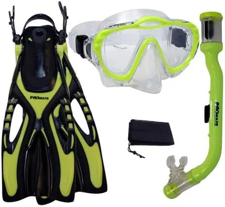 Vista 2 de PROMATE Snorkel Junior Scuba Dive PURGE Máscara Dry Snorkel Aletas Equipo para niños/SCS0057 Rosado