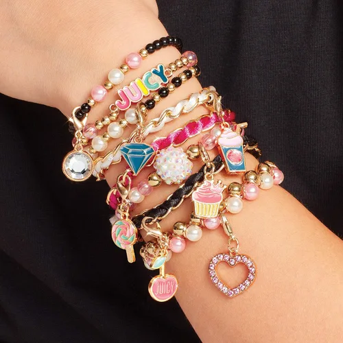 Vista 4 de Make It Real - Pulseras rosas y preciosas de Juicy Couture - Kit de fabricación de pulseras de dijes de bricolaje - Kit de pulsera de la amistad