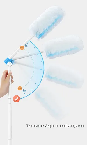 Vista 3 de Kit de repuestos de plumero de 360 grados para múltiples superficies (1 mango largo a + 1 mango corto + 12 repuestos de plumero)