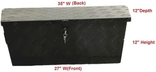Vista 2 de suntonmoto Caja de herramientas de lengua de remolque de aluminio de 35 "Almacenamiento debajo de la cama