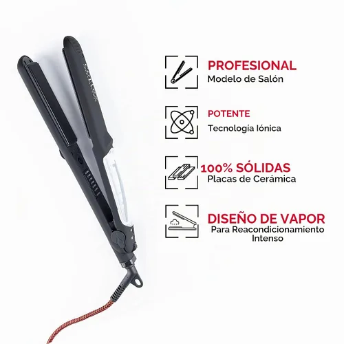 Vista 4 de Cortex Professional Plancha plana para cabello de 1.25 pulgadas de cerámica premium de infusión de argán - Planchas de cabello