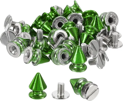 Vista 17 de uxcell 50 juegos de remaches de espiga cono, 0.315 x 0.472 in con rosca trasera para árbol y picos para manualidades de cuero, ropa, zapatos, Negro