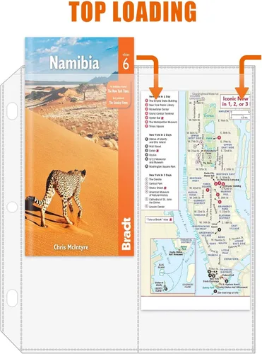 Vista 6 de Fundas plegadas para mapas, protector de mapa, página de sobres para carpetas de 3 anillas, soporte para folletos con bolsillos de 4.5 x 11