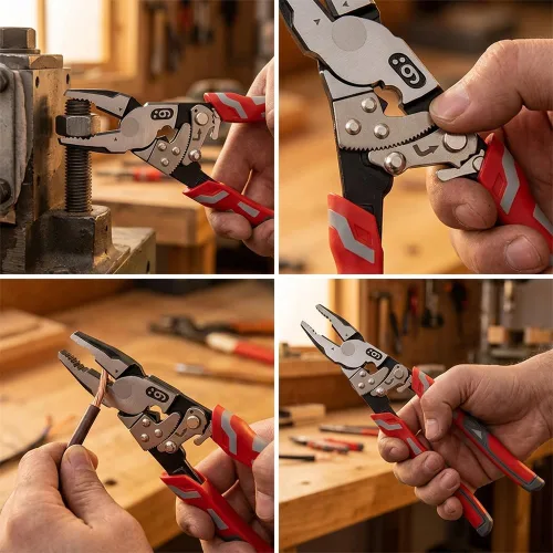 Vista 6 de Locking Pliers 9" Ratcheting Grip for Electrical & Garage Work，1-PC