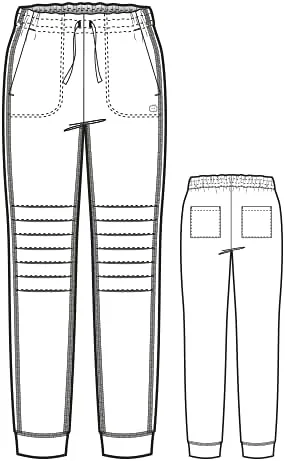 Vista 2 de WonderWink Womens Moto Jogger Scrub Pant