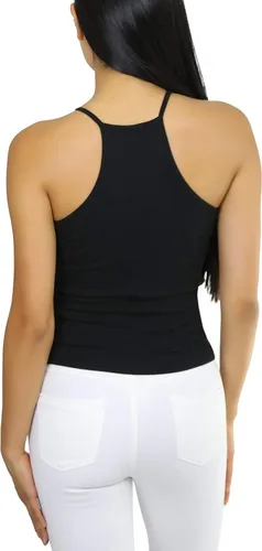 Vista 4 de ToBeInStyle Tops de tirantes de cuello alto para mujer