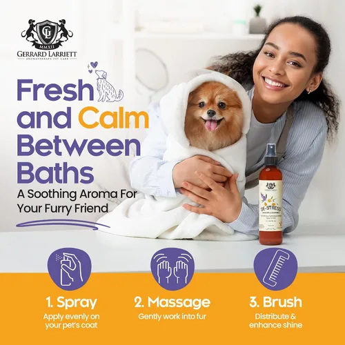 Vista 4 de Aerosol refrescante y brilloso de aromaterapia para mascotas, aerosol para aseo de perros, perfume canino, colonia de perro y eliminador de olor