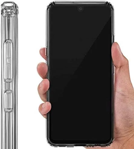 Vista 4 de Skinit Funda transparente compatible con LG K51/Q51, diseño original a cuadros en blanco y negro