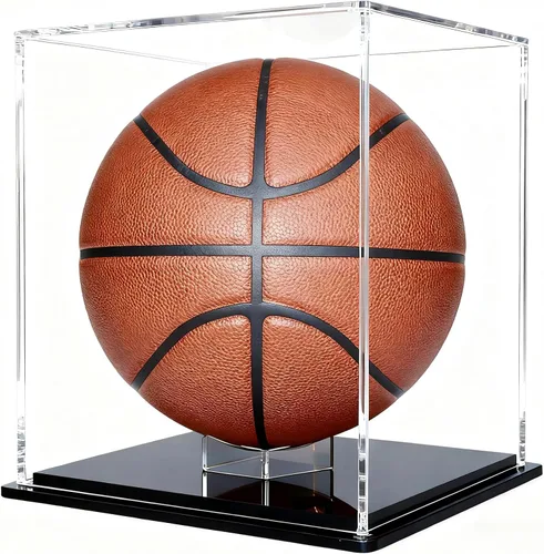 Vista 7 de 4-Pack Acrylic Basketball Stand, Display for Basketball, Football, Soccer, Volleyball, Rugby& Memorabilia. Clear Sports Ball Storage Holder, Perfect