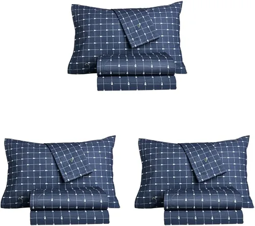 Vista 12 de Lacoste Slice - Juego de sábanas de percal 100 % algodón, 3 piezas – Fresco, marcado, mate y duradero, certificado Oeko-Tex – Estampado, Rosa Rosa