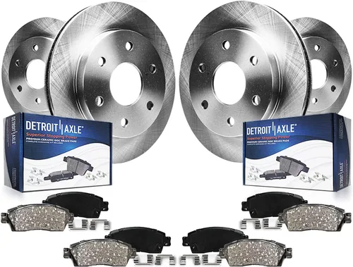 Vista 11 de Detroit Axle - Kit de frenos para Nissan Rogue 2014-2019, 2015 2016 2017 2018 Rotores de freno de disco de cerámica Reemplazo de pastillas de freno