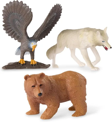 Vista 12 de Terra by Battat Conjunto familiar realista de oso pardo - 4 figuras de animales de plástico para niños, animales educativos de zoológico y juguetes