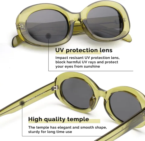 Vista 4 de Oval Y2K Sunglasses for Women Polarized UV Protection Vintage Retro Gafas De Sol Lentes De Sol